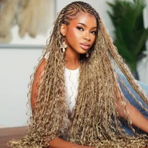 woman with fulani braids