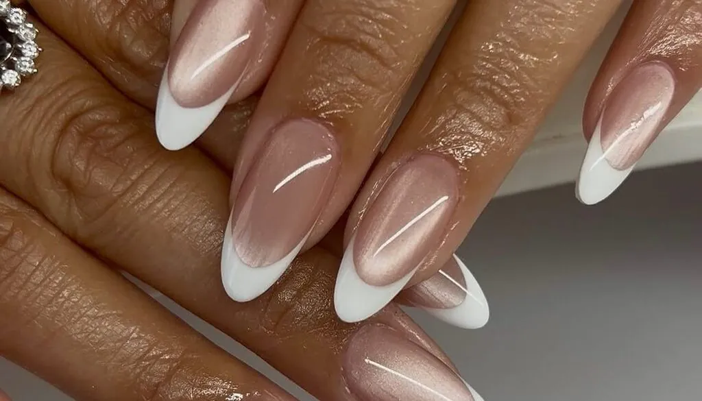 Cat Eye French Tip Nails
